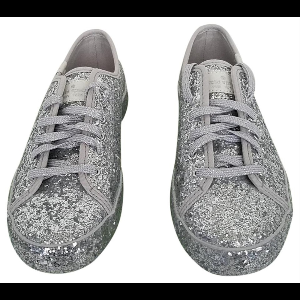 Kate Spade Kick Glitter silver sneakers